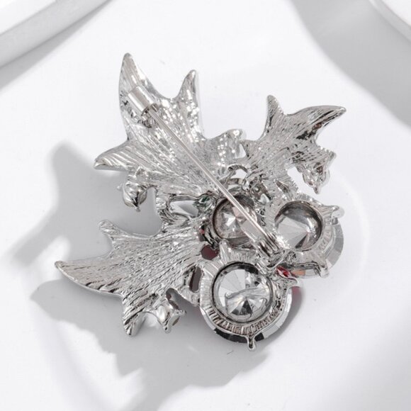 Christmas Holy Rhinestone Brooch Holiday Brooch Holy Pin Christmas Brooch Gift - Picture 3 of 5